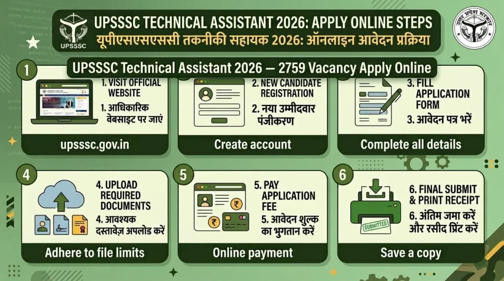 UPSSSC Technical Assistant 2026 — UP में Technical Govt Job का Amazing मौका, Last Date 22 May