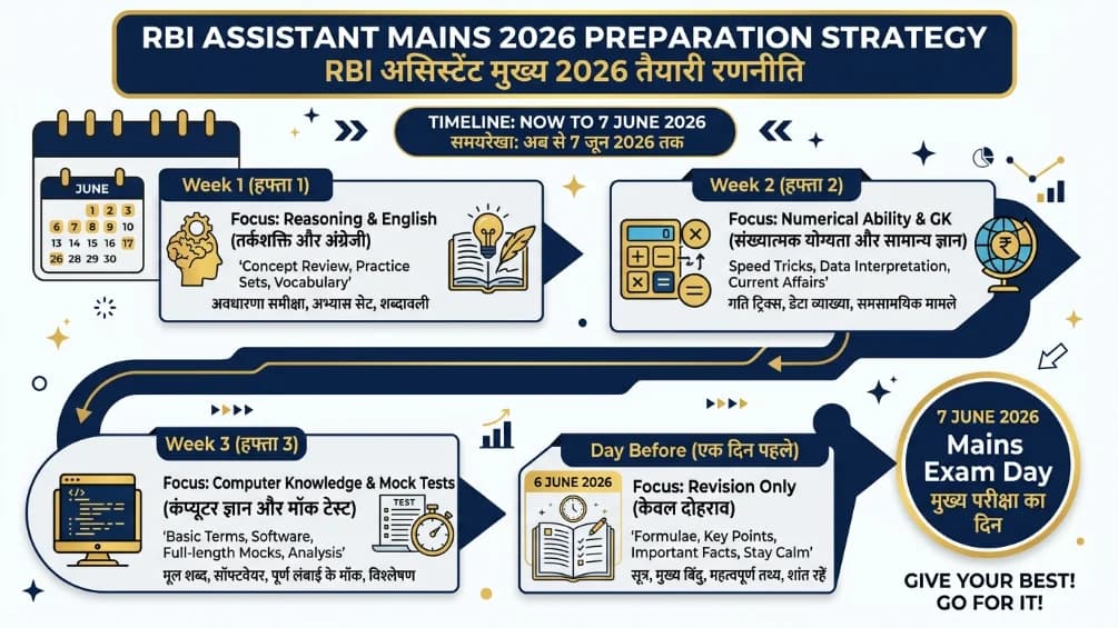 RBI Assistant Mains 2026 Preparation Strategy Week Wise Plan