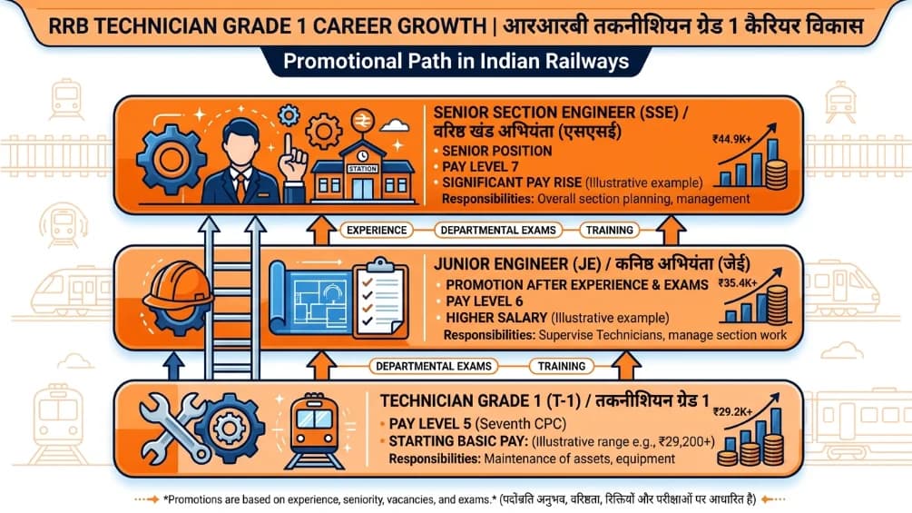 RRB Technician Grade 1 Career Growth Promotion Path Pay Level Railway