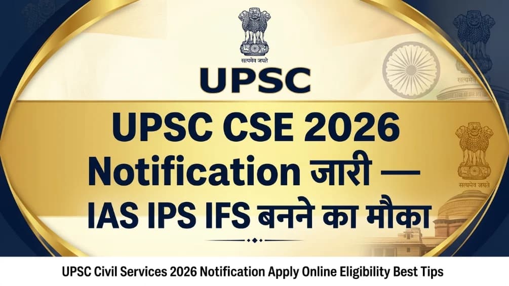 UPSC Civil Services 2026 Notification Apply Online Eligibility Best Tips