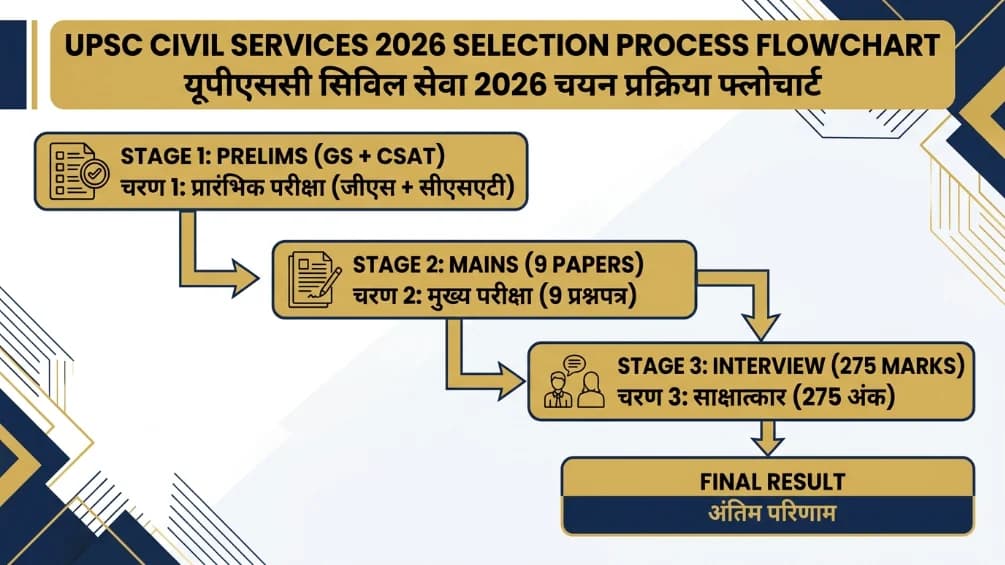 UPSC Civil Services 2026 Selection Process Prelims Mains Interview