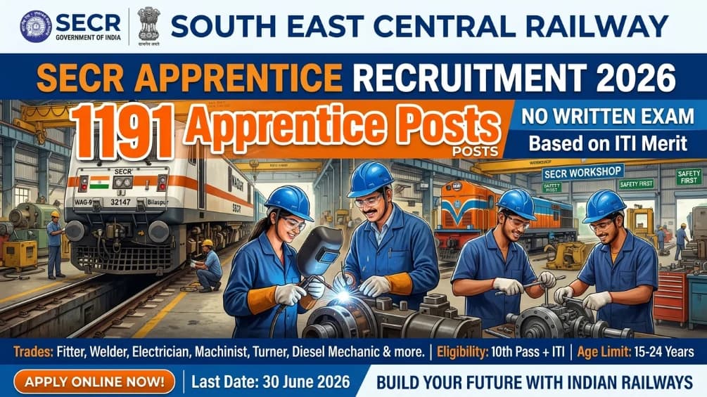 Alt Text: SECR Apprentice Recruitment 2026 Official Notification