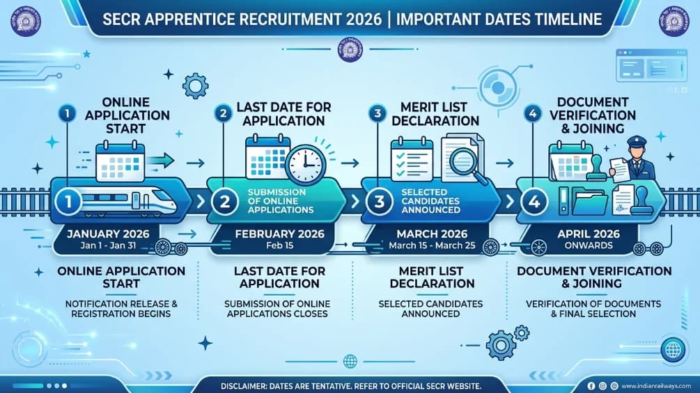 SECR Recruitment 2026 Important Dates