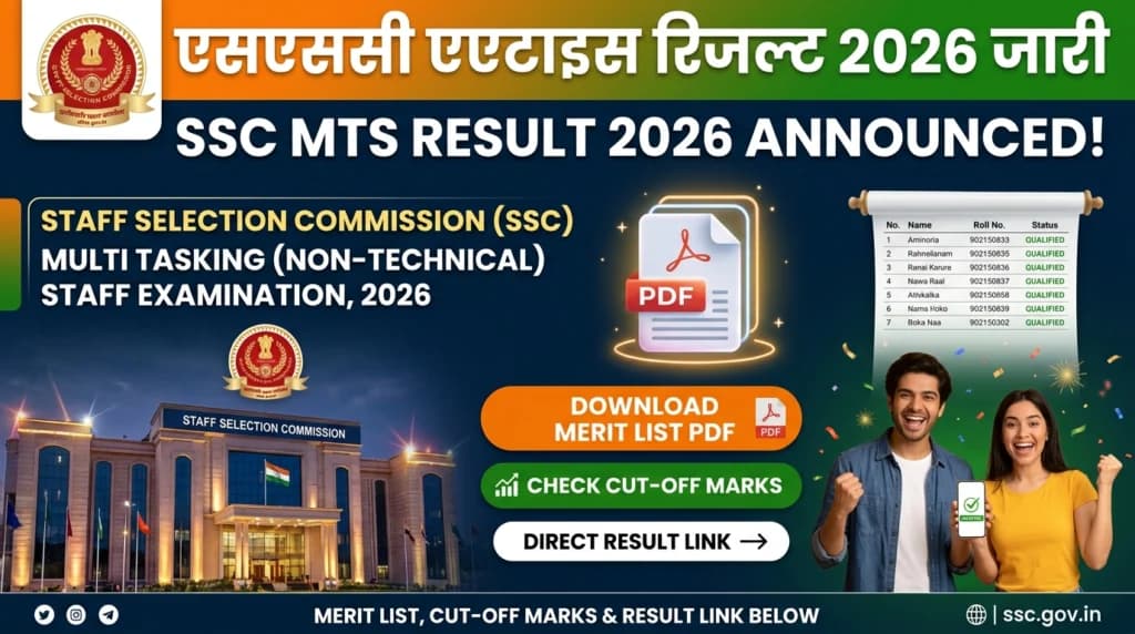 SSC MTS Result 2026 Merit List PDF Cut Off Marks Direct Link ssc.gov.in