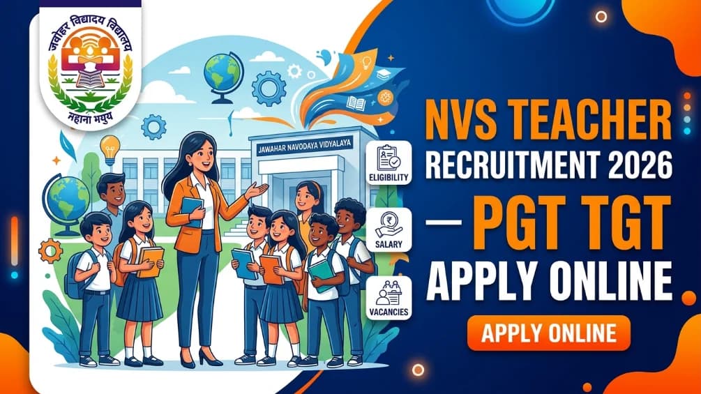 NVS Teacher Recruitment 2026 PGT TGT Apply Online Eligibility Salary