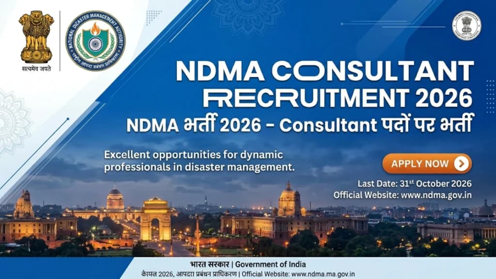 NDMA Consultant Recruitment 2026 – Lead Consultant and Senior Consultant Apply Online at mitigation.ndma.gov.in