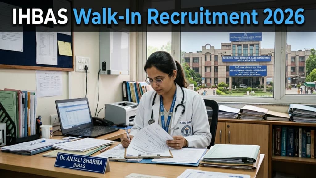 IHBAS Walk-In Interview 2026 Senior Resident Junior Resident Recruitment Notification