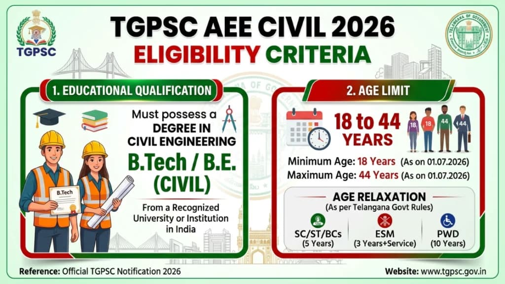 Telangana AEE Civil Recruitment 2026 Eligibility Criteria Age Limit Education