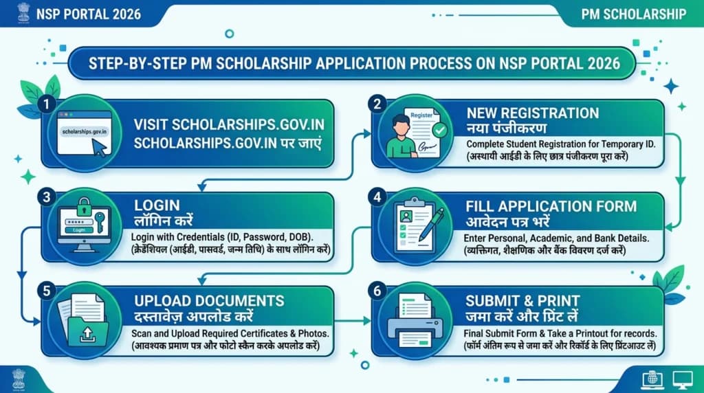 PM Scholarship 2026 NSP Portal Apply Step by Step Process