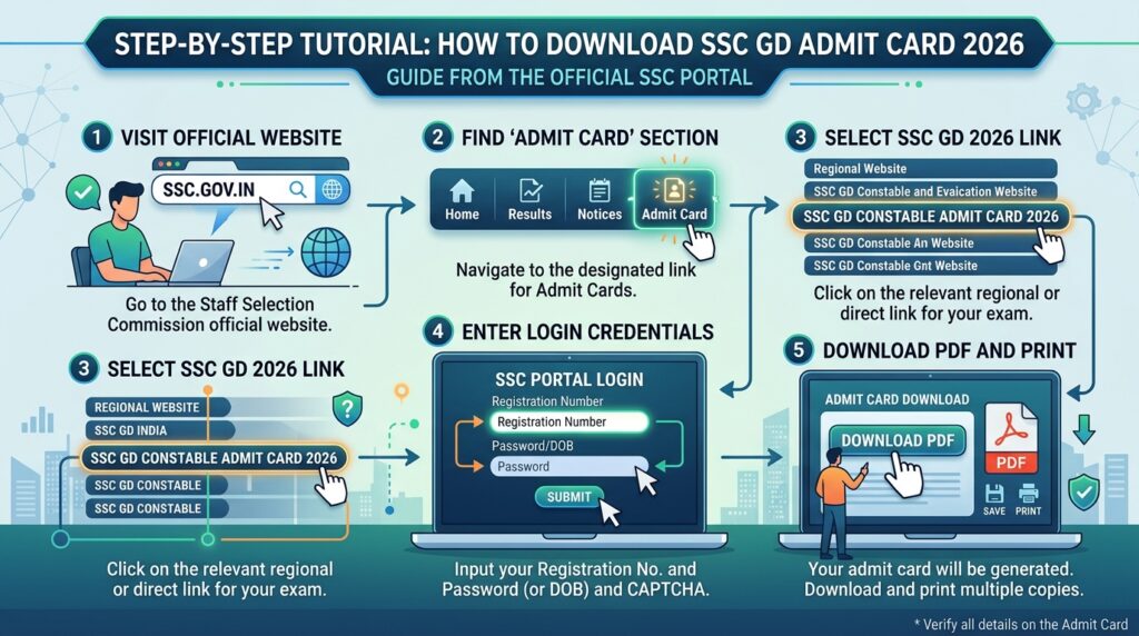 SSC GD Admit Card Download Steps