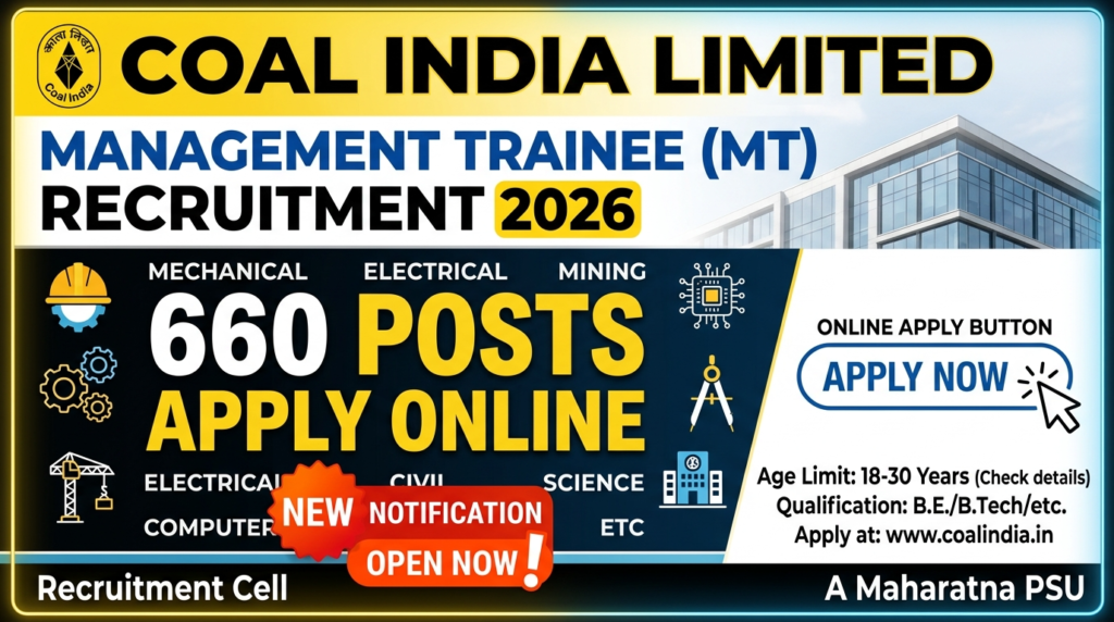Coal India MT Recruitment 2026 Featured Banner