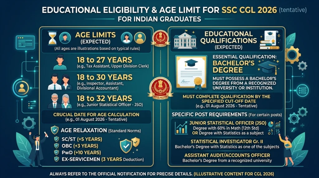 SSC CGL 2026 Eligibility Age Limit Qualification