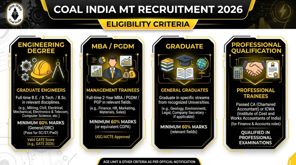 Coal India MT Eligibility Criteria