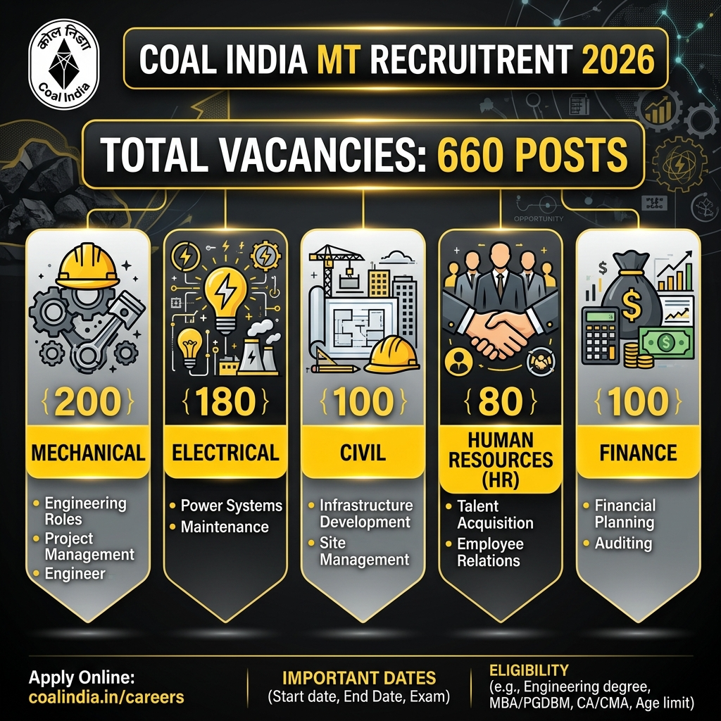 Coal India MT Vacancy Details 2026